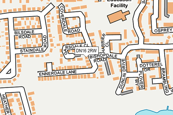 DN16 2RW map - OS OpenMap – Local (Ordnance Survey)