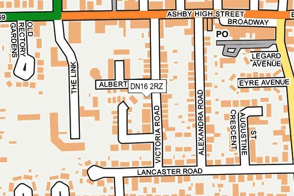DN16 2RZ map - OS OpenMap – Local (Ordnance Survey)