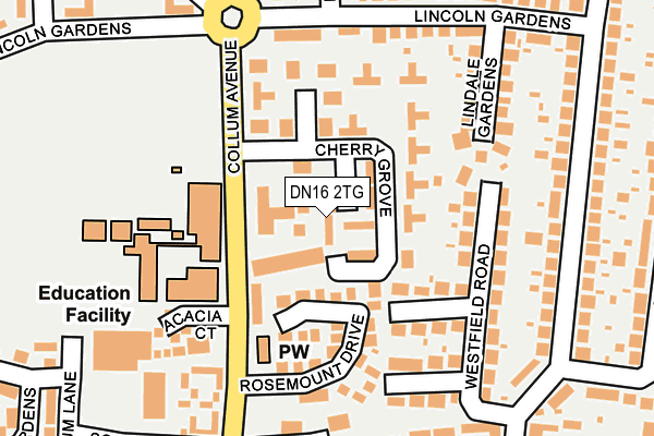 DN16 2TG map - OS OpenMap – Local (Ordnance Survey)