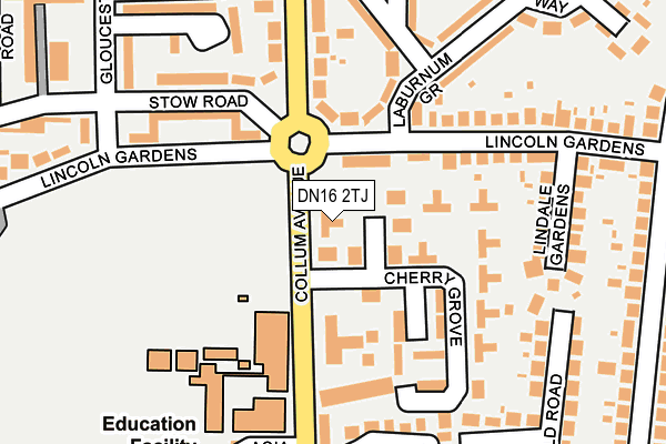 DN16 2TJ map - OS OpenMap – Local (Ordnance Survey)