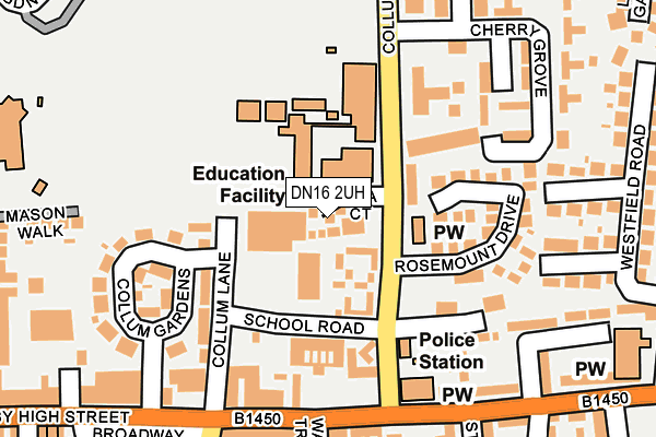 DN16 2UH map - OS OpenMap – Local (Ordnance Survey)