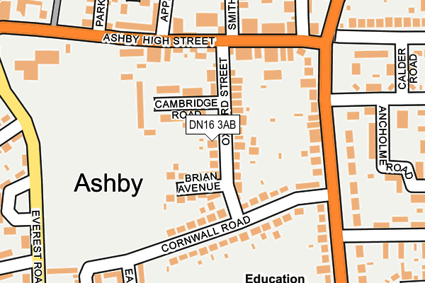 DN16 3AB map - OS OpenMap – Local (Ordnance Survey)