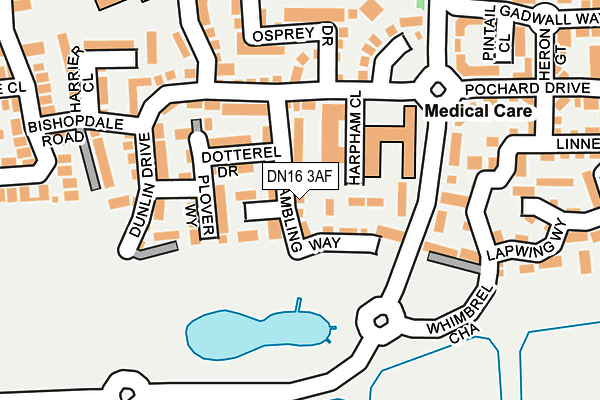 DN16 3AF map - OS OpenMap – Local (Ordnance Survey)