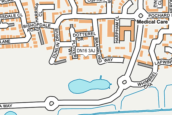 DN16 3AJ map - OS OpenMap – Local (Ordnance Survey)