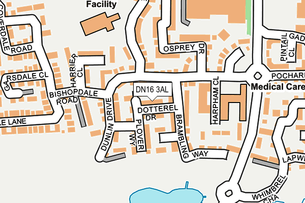 DN16 3AL map - OS OpenMap – Local (Ordnance Survey)
