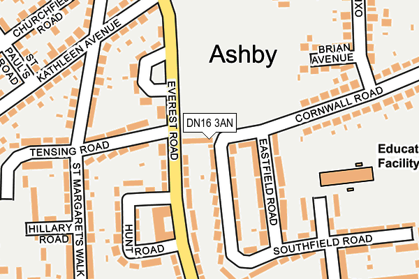 DN16 3AN map - OS OpenMap – Local (Ordnance Survey)