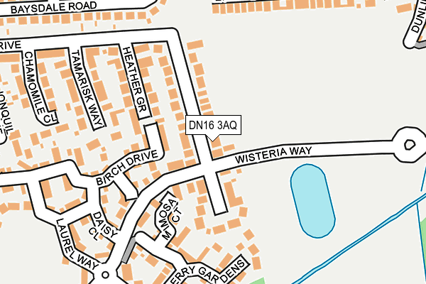 DN16 3AQ map - OS OpenMap – Local (Ordnance Survey)