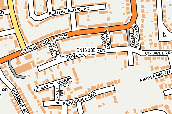 DN16 3BB map - OS OpenMap – Local (Ordnance Survey)
