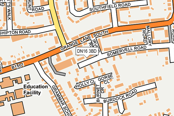 DN16 3BD map - OS OpenMap – Local (Ordnance Survey)