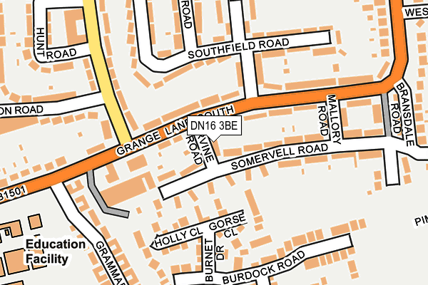 DN16 3BE map - OS OpenMap – Local (Ordnance Survey)