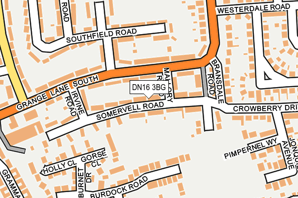 DN16 3BG map - OS OpenMap – Local (Ordnance Survey)