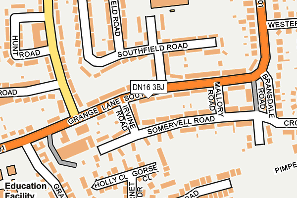 DN16 3BJ map - OS OpenMap – Local (Ordnance Survey)