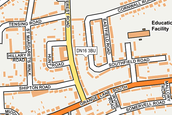 DN16 3BU map - OS OpenMap – Local (Ordnance Survey)