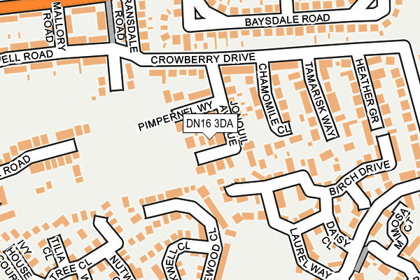 DN16 3DA map - OS OpenMap – Local (Ordnance Survey)