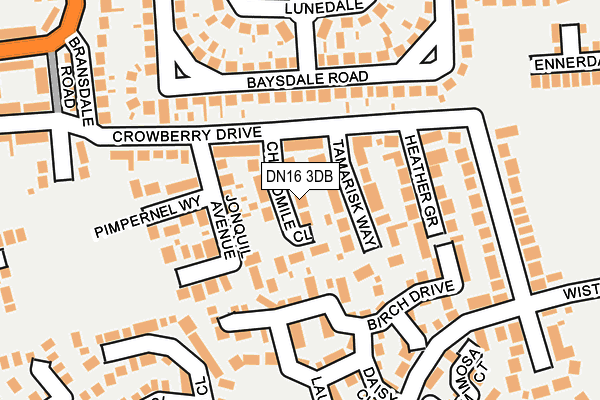 DN16 3DB map - OS OpenMap – Local (Ordnance Survey)