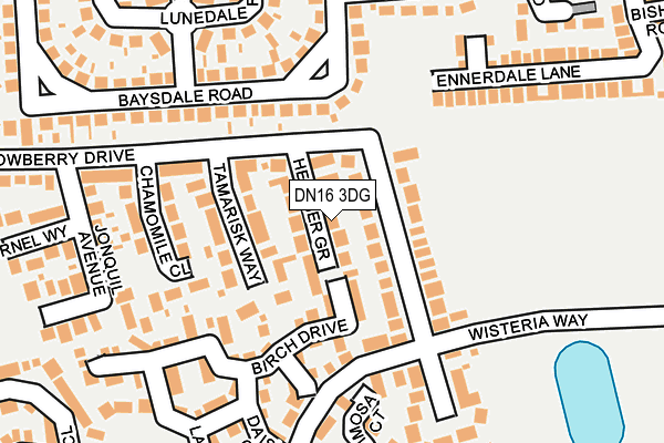 DN16 3DG map - OS OpenMap – Local (Ordnance Survey)
