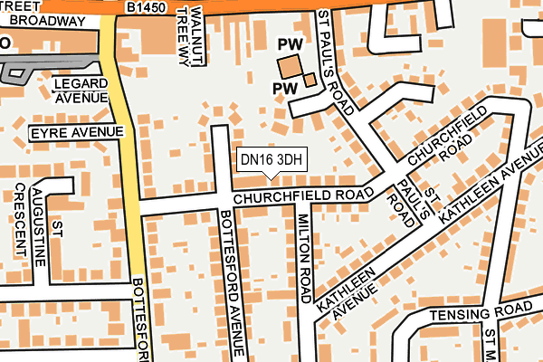 DN16 3DH map - OS OpenMap – Local (Ordnance Survey)