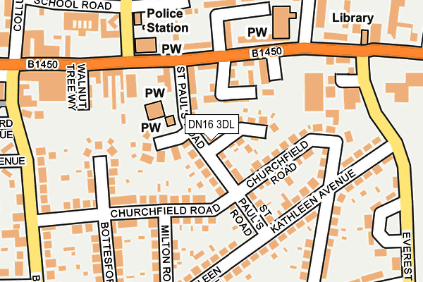 DN16 3DL map - OS OpenMap – Local (Ordnance Survey)