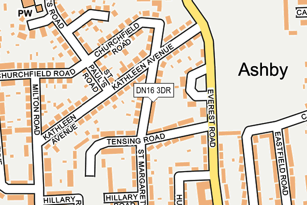 DN16 3DR map - OS OpenMap – Local (Ordnance Survey)