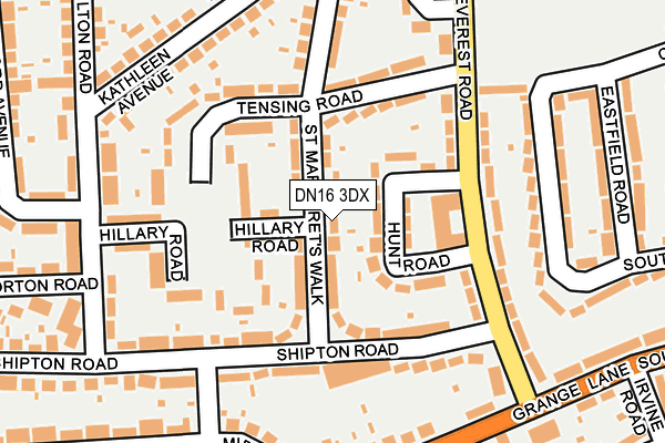 DN16 3DX map - OS OpenMap – Local (Ordnance Survey)