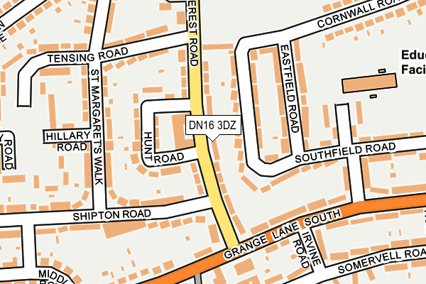 DN16 3DZ map - OS OpenMap – Local (Ordnance Survey)