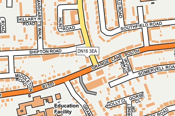 DN16 3EA map - OS OpenMap – Local (Ordnance Survey)