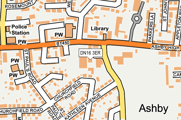 DN16 3ER map - OS OpenMap – Local (Ordnance Survey)