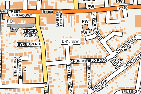 DN16 3EW map - OS OpenMap – Local (Ordnance Survey)