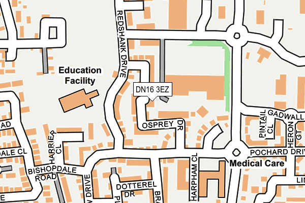 DN16 3EZ map - OS OpenMap – Local (Ordnance Survey)