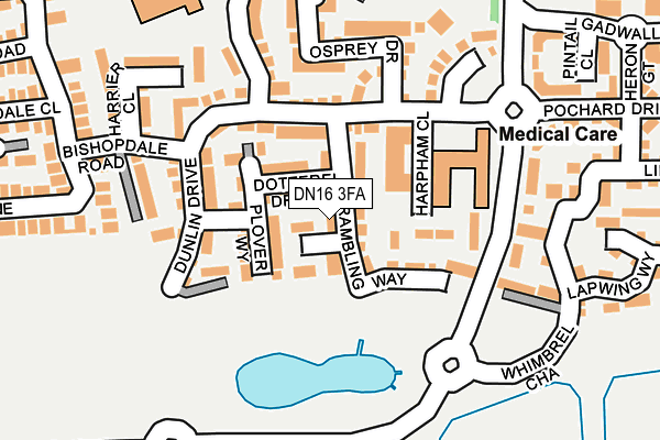 DN16 3FA map - OS OpenMap – Local (Ordnance Survey)
