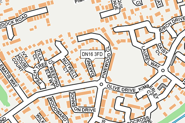 DN16 3FD map - OS OpenMap – Local (Ordnance Survey)