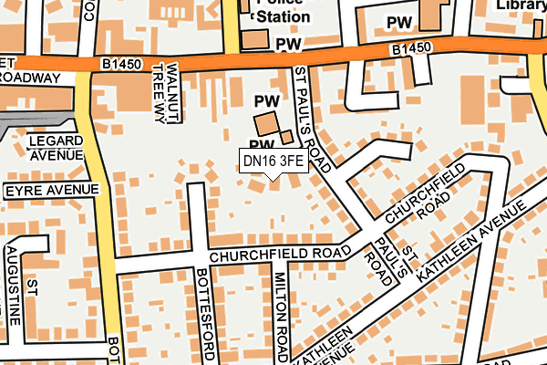 DN16 3FE map - OS OpenMap – Local (Ordnance Survey)