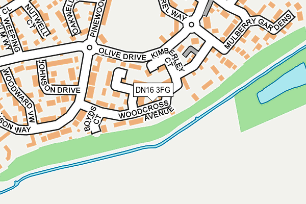 DN16 3FG map - OS OpenMap – Local (Ordnance Survey)
