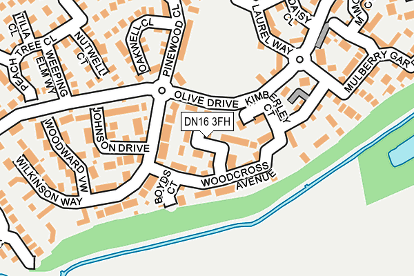 DN16 3FH map - OS OpenMap – Local (Ordnance Survey)