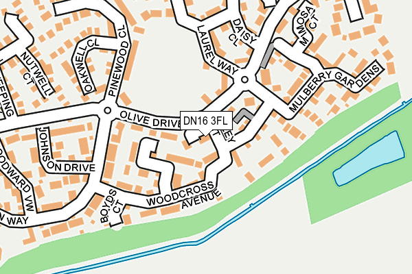 DN16 3FL map - OS OpenMap – Local (Ordnance Survey)