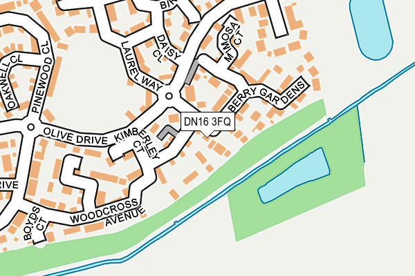 DN16 3FQ map - OS OpenMap – Local (Ordnance Survey)