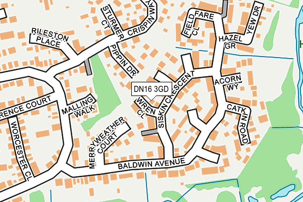 DN16 3GD map - OS OpenMap – Local (Ordnance Survey)