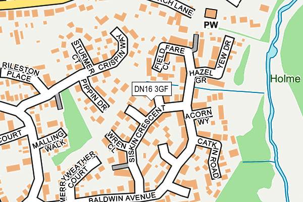 DN16 3GF map - OS OpenMap – Local (Ordnance Survey)