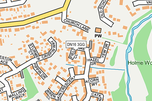 DN16 3GG map - OS OpenMap – Local (Ordnance Survey)