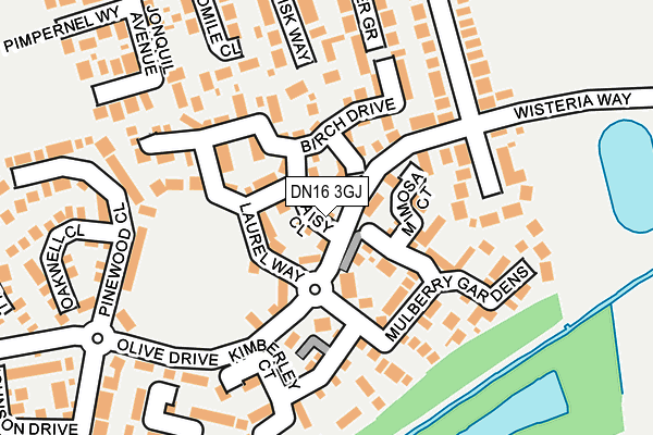 DN16 3GJ map - OS OpenMap – Local (Ordnance Survey)