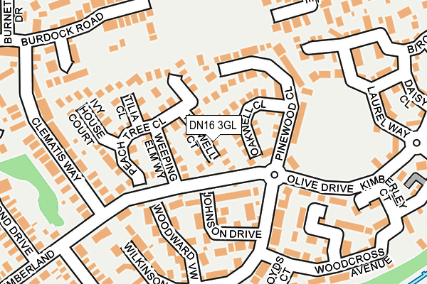 DN16 3GL map - OS OpenMap – Local (Ordnance Survey)