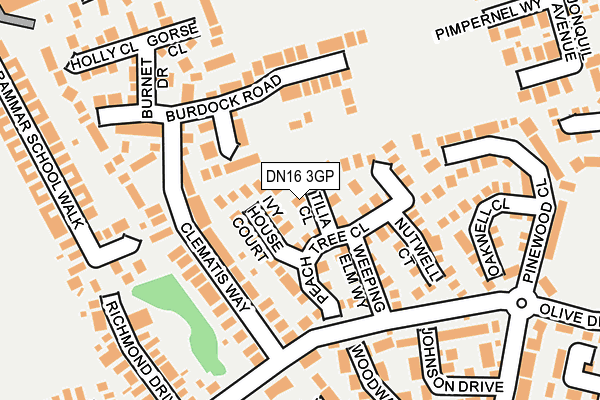 DN16 3GP map - OS OpenMap – Local (Ordnance Survey)