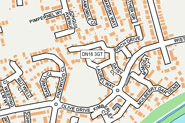 DN16 3GT map - OS OpenMap – Local (Ordnance Survey)