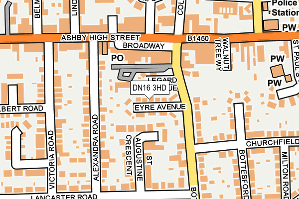 DN16 3HD map - OS OpenMap – Local (Ordnance Survey)