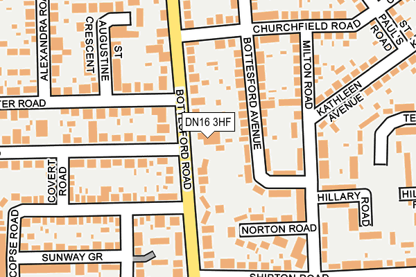 DN16 3HF map - OS OpenMap – Local (Ordnance Survey)