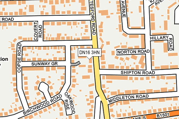 DN16 3HN map - OS OpenMap – Local (Ordnance Survey)