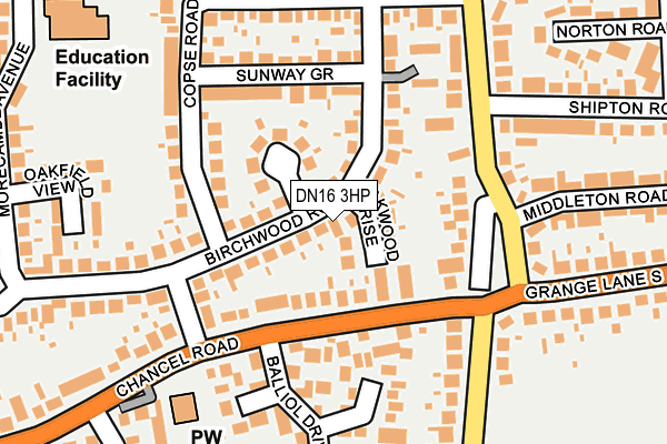 DN16 3HP map - OS OpenMap – Local (Ordnance Survey)