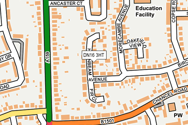 DN16 3HT map - OS OpenMap – Local (Ordnance Survey)
