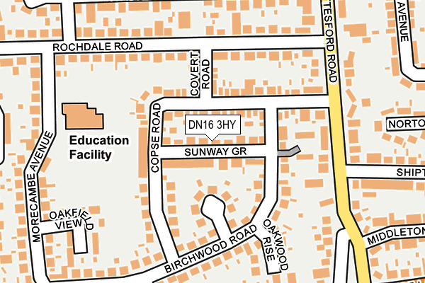 DN16 3HY map - OS OpenMap – Local (Ordnance Survey)