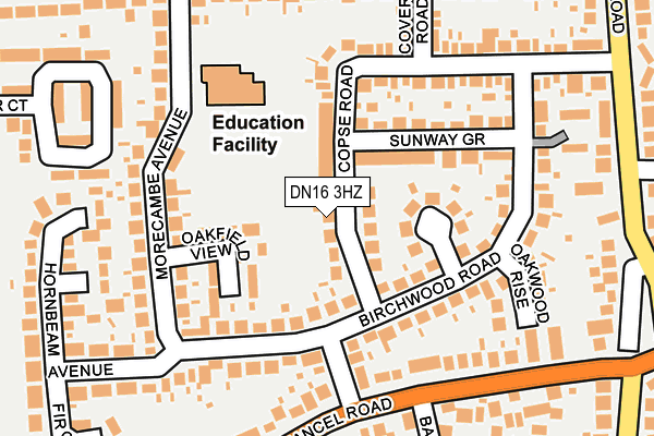 DN16 3HZ map - OS OpenMap – Local (Ordnance Survey)